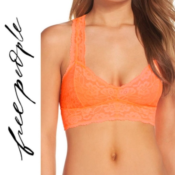 orange lace bralette